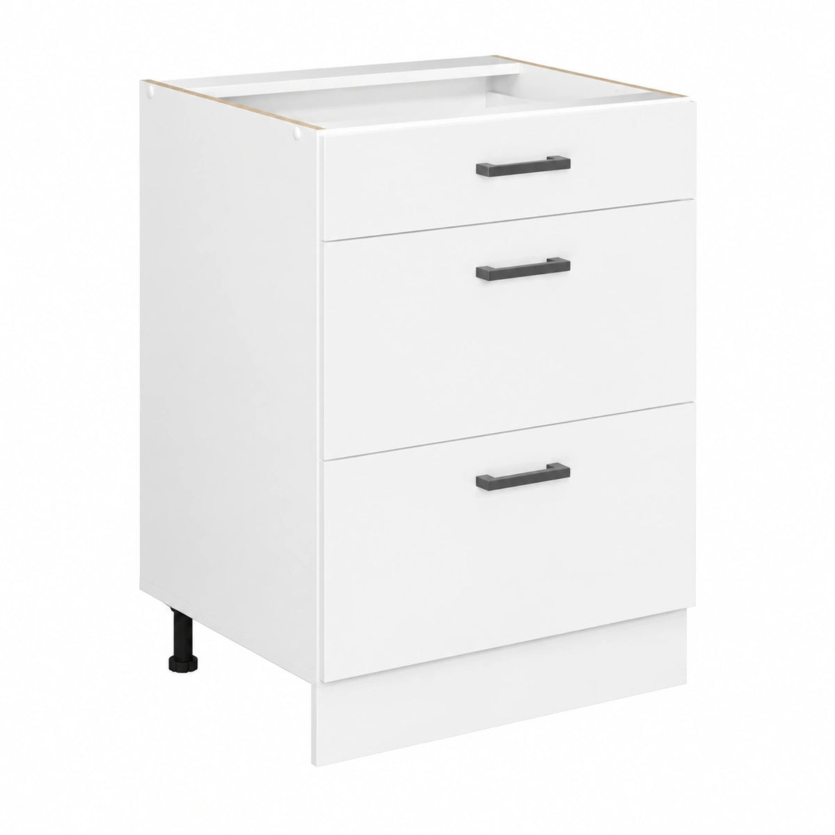 Vicco R-Line Keukenonderkast, Hoogglans Wit, 60 cm, met Laden, Zonder Werkblad