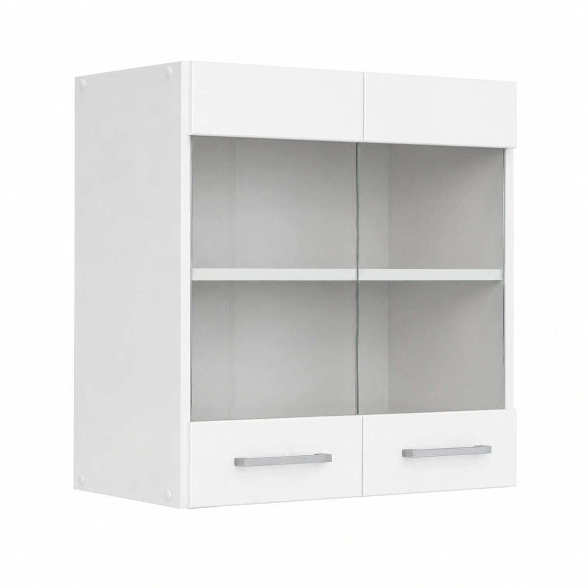 R-Line Keukenwandkast met Glas, Hoogglans Wit, 60 cm, voor Vrije Combinatie binnen Modulaire Keukensystemen