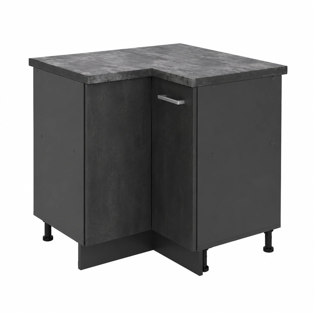 R-Line Hoekkeukenkast, Zwarte Kalklook, 75.6 cm, PL Antraciet, voor Vrije Combinatie binnen Modulaire Keukensystemen
