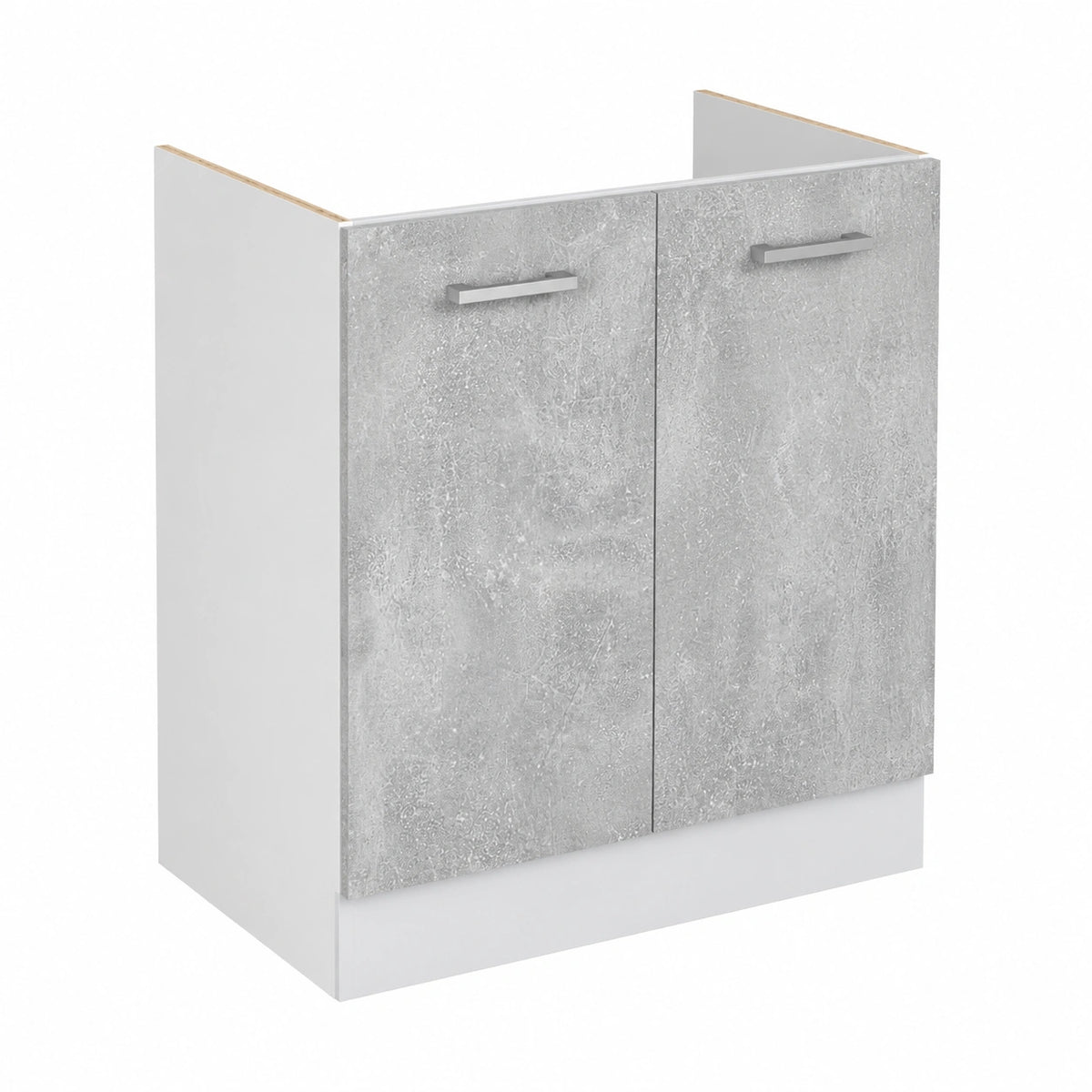 R-Line Spoelkast, Betonlook, 80 cm, Zonder Werkblad, voor Vrije Combinatie binnen Modulaire Keukensystemen