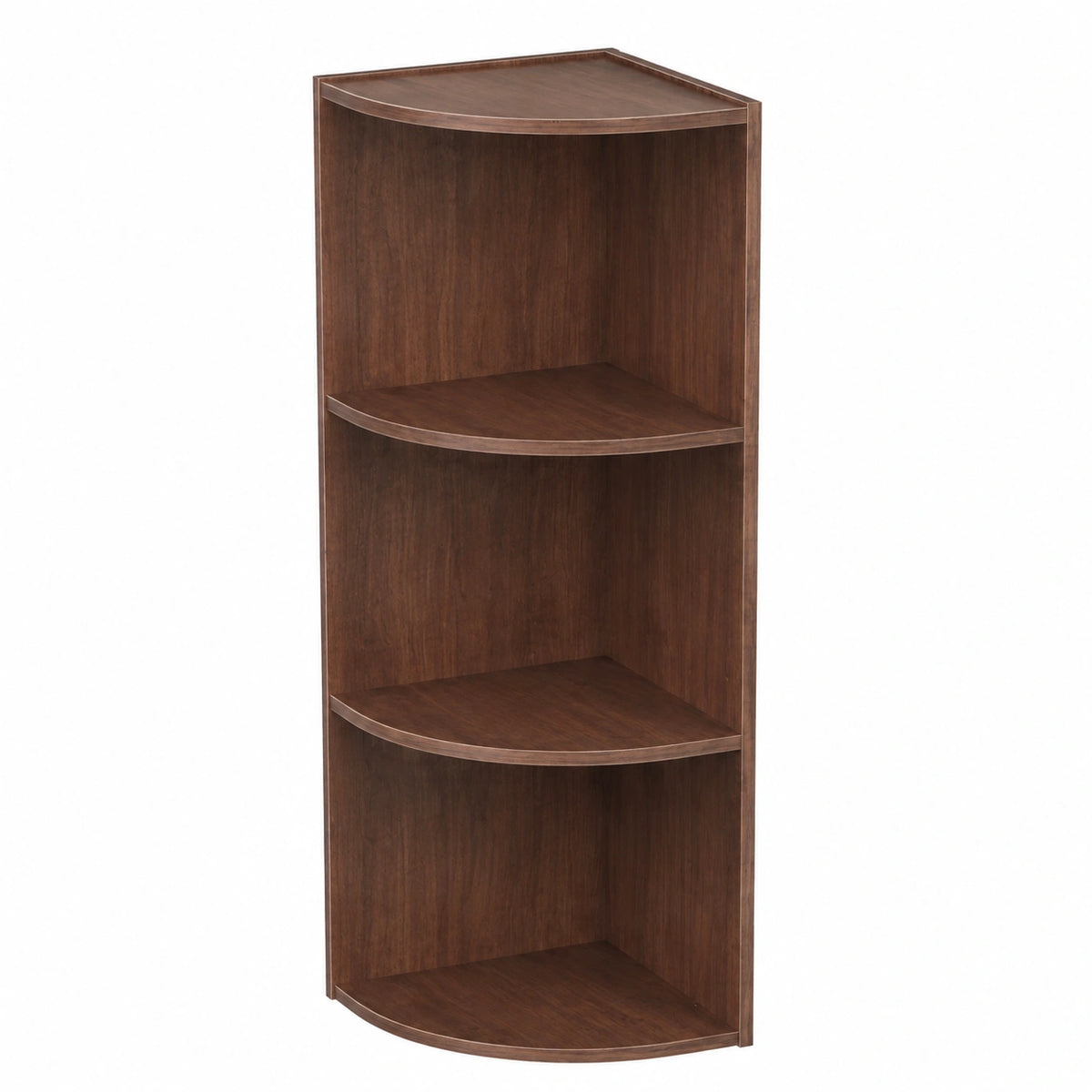 Hoekmeubel, Boekenkast, Houten Wandhoekplank met 3 Niveaus, Bruin