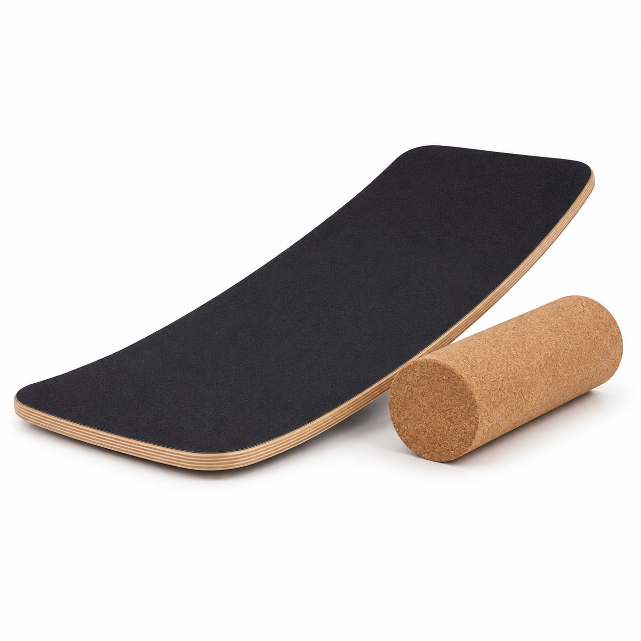 Balance-Board Schwarz mit Korkrolle 75x30 cm