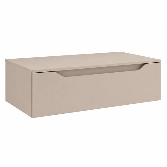 Modulaire Zwevende Badkamerlade GIGLIO van Hout (Mat Taupe, 100 cm)