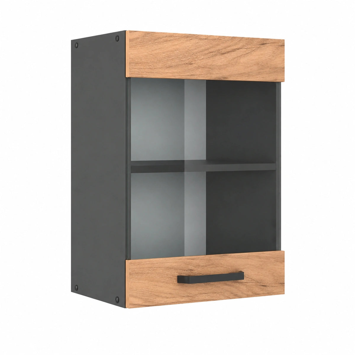 R-Line Keukenwandkast met Glas, Gouden Eik, 40 cm, voor Vrije Combinatie binnen Modulaire Keukensystemen