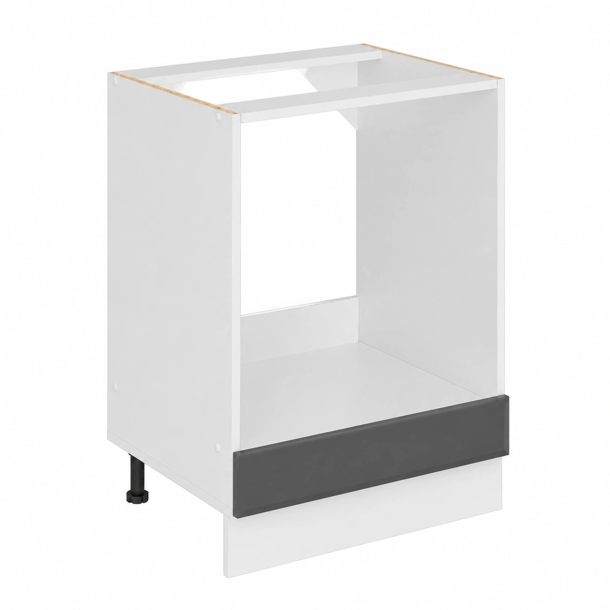 R-Line Kast voor Inbouwoven, Hoogglans Antraciet, 60 cm, Zonder Werkblad, voor Vrije Combinatie binnen Modulaire Keukensystemen