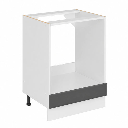 R-Line Kast voor Inbouwoven, Hoogglans Antraciet, 60 cm, Zonder Werkblad, voor Vrije Combinatie binnen Modulaire Keukensystemen