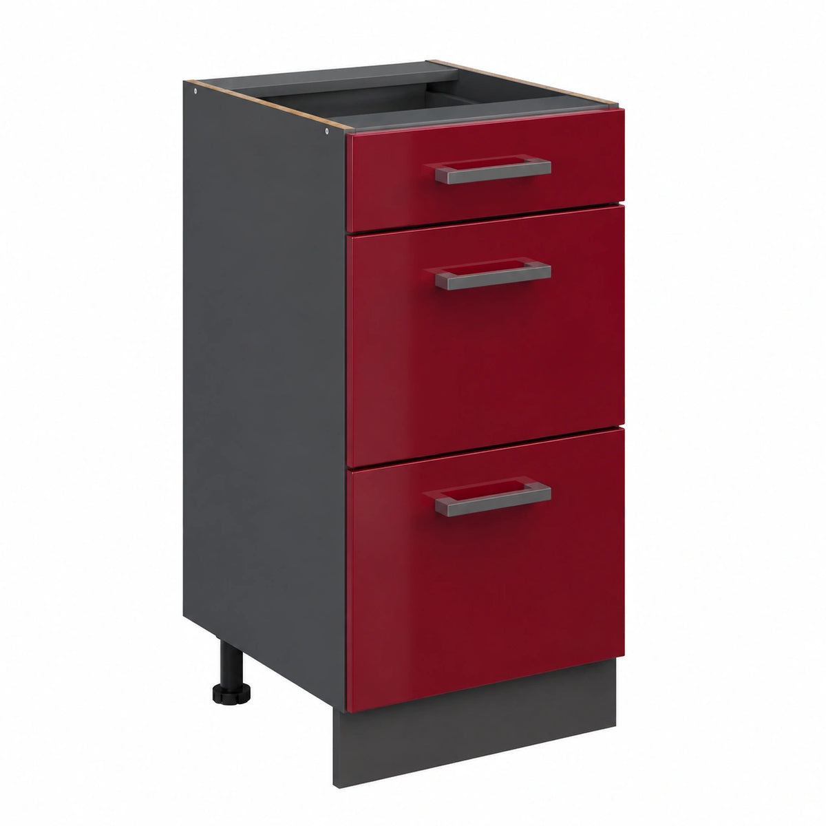 Vicco R-Line Keukenonderkast, Hoogglans Rood, 40 cm, met Laden, Zonder Werkblad