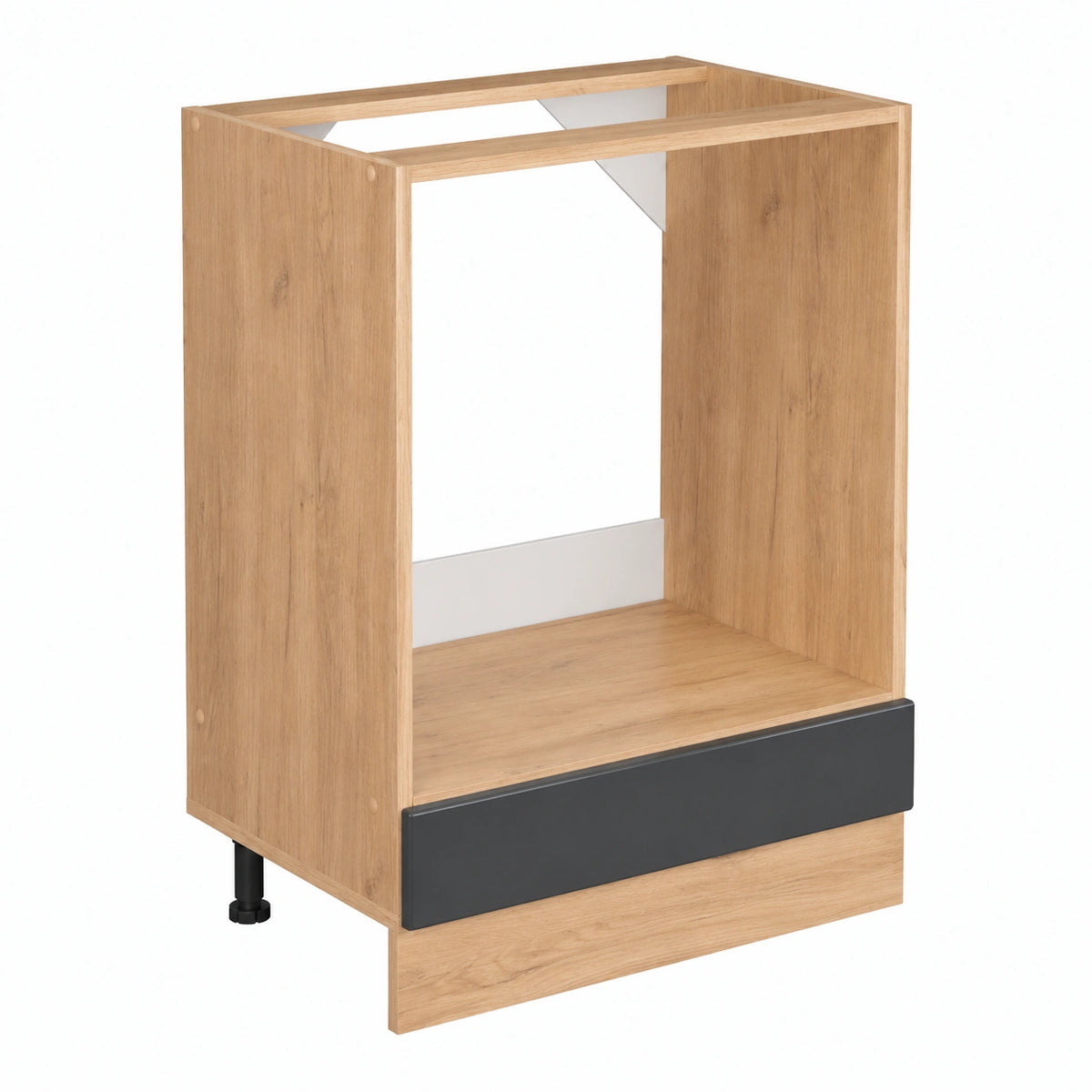 R-Line Kast voor Inbouwoven, Hoogglans Antraciet, 60 cm, Zonder Werkblad, voor Vrije Combinatie binnen Modulaire Keukensystemen