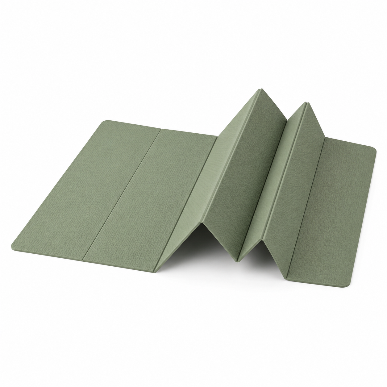 Faltbare Reiseyogamatte Salbeigrün aus TPE 173x61x0,4 cm