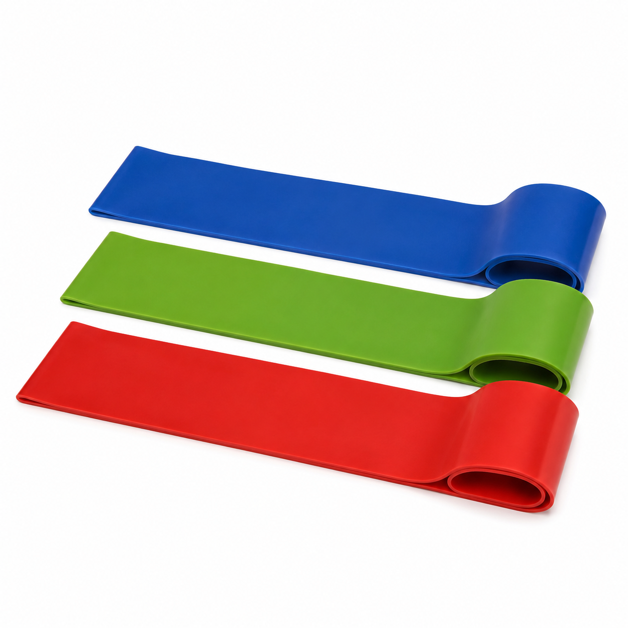 Widerstandsband-Set Blau Grün Rot aus Naturlatex 150x15 cm 3-teilig