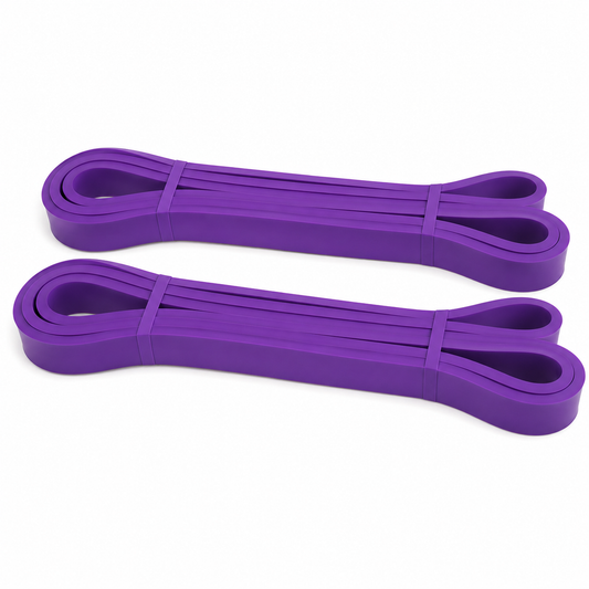 Widerstandsband-Set Violett schwer für Krafttraining 208x3,2 cm 2-teilig